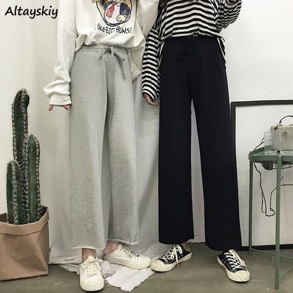 women's pants & capris womens solid korean style loose high elastic waist harajuku trousers women ankle-length streetwear leisure trend, Black;white
women's pants & capris womens solid korean style loose high elastic waist harajuku trousers women ankle-length streetwear leisure trend, Black;white