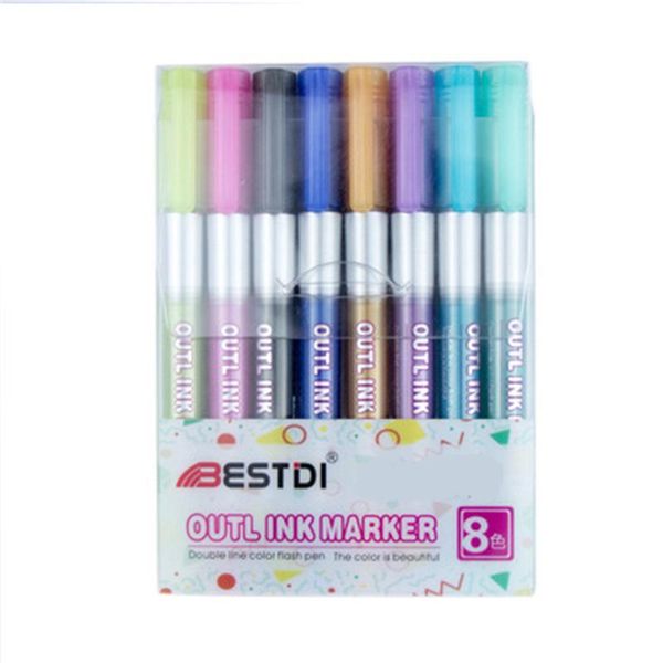 highlighters 8pcs/set of color double-line pen highlighter for student use hand account graffiti painting office supplies, Black;red
highlighters 8pcs/set of color double-line pen highlighter for student use hand account graffiti painting office supplies, Black;red