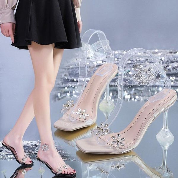 women's square toe shoes ladies goblet heelswer diamond sandals 2021 summer transparent fashiona elegant thin high heels dress, Black
women's square toe shoes ladies goblet heelswer diamond sandals 2021 summer transparent fashiona elegant thin high heels dress, Black