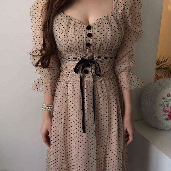 casual dresses onalippa long sleeve dress korean chic temperament thin square collar high waist lace trim stitching organza polka dot vestid, Black;gray
casual dresses onalippa long sleeve dress korean chic temperament thin square collar high waist lace trim stitching organza polka dot vestid, Black;gray