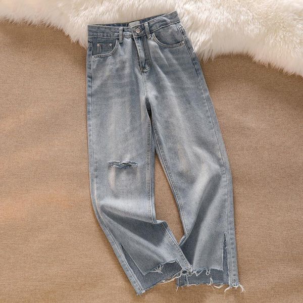 women's jeans high waist split women summer korean ins straight tube holed pants femme fashion casual long denim pant bottoms, Blue
women's jeans high waist split women summer korean ins straight tube holed pants femme fashion casual long denim pant bottoms, Blue