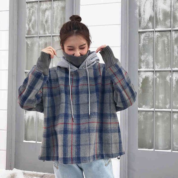 women's hoodies & sweatshirts women plaid simple hooded korean style loose plus velvet womens pullover long coat trendy students outdoo, Black
women's hoodies & sweatshirts women plaid simple hooded korean style loose plus velvet womens pullover long coat trendy students outdoo, Black