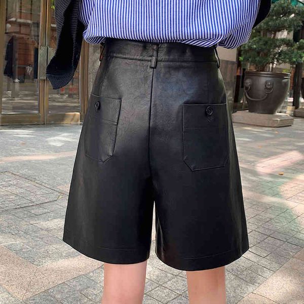 autumn new fashion casual high waist pu leather solid pockets zipper women femme shorts 11061 210304, White;black
autumn new fashion casual high waist pu leather solid pockets zipper women femme shorts 11061 210304, White;black