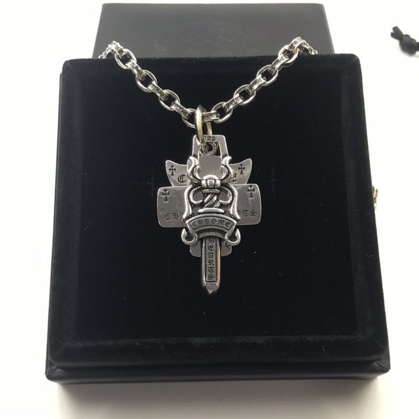 heart/schrome croquet hip hop men's and women's sword smooth cross pendant three piece sword lovers necklace
heart/schrome croquet hip hop men's and women's sword smooth cross pendant three piece sword lovers necklace