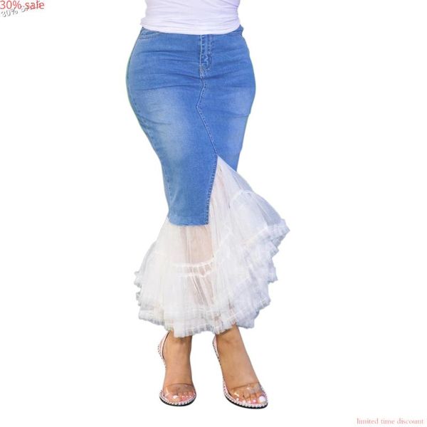 - 30% sale denim skirts patchwork mesh casual high waist women skirt jeans midi elasticity, Black
- 30% sale denim skirts patchwork mesh casual high waist women skirt jeans midi elasticity, Black