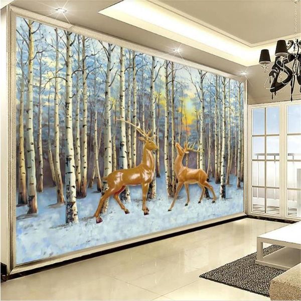 custom 3d po wallpaper mural room sofa tv backdrop living bed forest deer european style picture wallpapers
custom 3d po wallpaper mural room sofa tv backdrop living bed forest deer european style picture wallpapers
