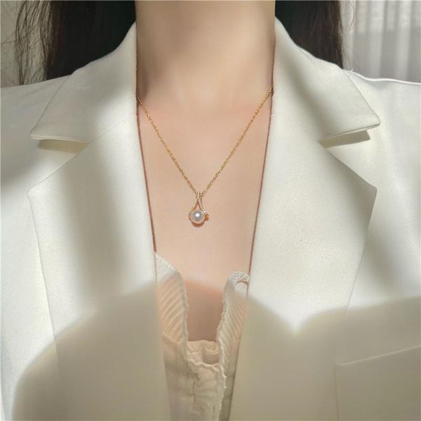 pendant necklaces high niche cubic zirconia for women pearls shiny sweet adjustable necklace chain, Silver
pendant necklaces high niche cubic zirconia for women pearls shiny sweet adjustable necklace chain, Silver
