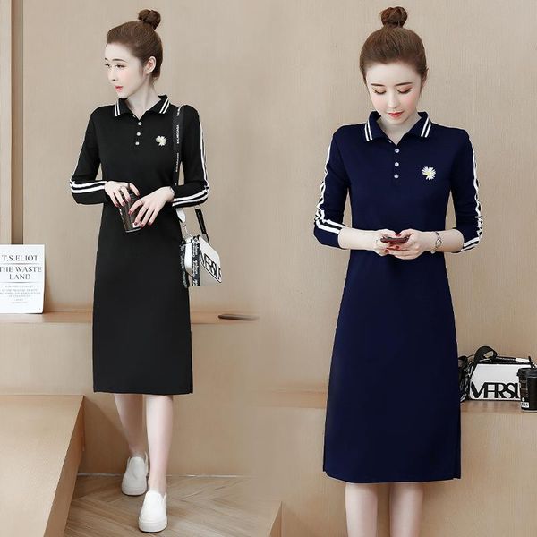 casual dresses embroidered daisy floral dress women long sleeve jersey 2021 autumn fashion striped knee length, Black;gray
casual dresses embroidered daisy floral dress women long sleeve jersey 2021 autumn fashion striped knee length, Black;gray