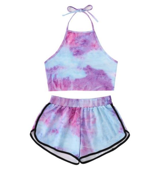 suit girl tie dyed womenpant summer fashion cool colors dye printed open navel suspender shorts, White
suit girl tie dyed womenpant summer fashion cool colors dye printed open navel suspender shorts, White