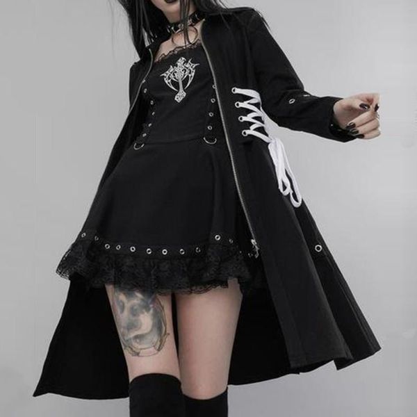 women's trench coats 2021 autumn winter gothic fashion high street solid color coat zipper puttee draw back long sleeve design, Tan;black
women's trench coats 2021 autumn winter gothic fashion high street solid color coat zipper puttee draw back long sleeve design, Tan;black