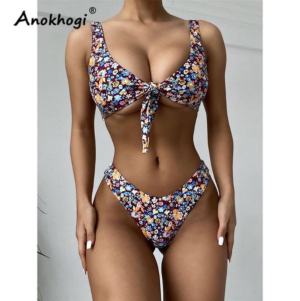 women's swimwear anokhogi colorful floral print tied women bikini sets bow knot backless beach swimsuit lm125, White;black
women's swimwear anokhogi colorful floral print tied women bikini sets bow knot backless beach swimsuit lm125, White;black