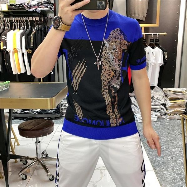 men's t-shirts summer round neck chic leopard diamond soft short-sleeved t-shirt strong craftsmanship, White;black
men's t-shirts summer round neck chic leopard diamond soft short-sleeved t-shirt strong craftsmanship, White;black