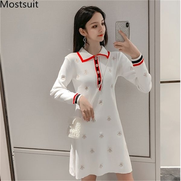 knitted vintage bees embroidery dress women spring autumn elegant long sleeve turn-down collar a-line mini dresses vestido mujer 210513, Black;gray
knitted vintage bees embroidery dress women spring autumn elegant long sleeve turn-down collar a-line mini dresses vestido mujer 210513, Black;gray