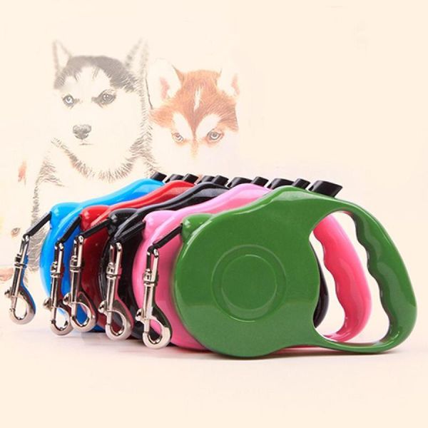 dog collars & leashes 3m 5m automatic retractable pet cat puppy traction rope walking lead leash