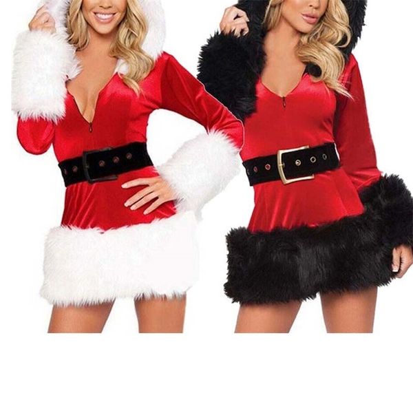 women dress ladies velvet costumes santa claus outfit for female belt christmas clothing 210522, Black;gray
women dress ladies velvet costumes santa claus outfit for female belt christmas clothing 210522, Black;gray