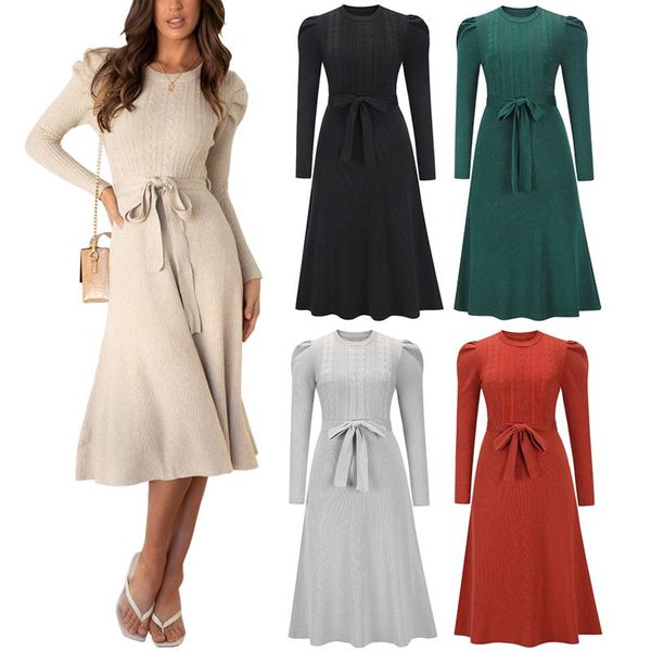 casual dresses fashion women's knit midi dress, long puff sleeve round neck solid color tie back autumn winter 2022, Black;gray
casual dresses fashion women's knit midi dress, long puff sleeve round neck solid color tie back autumn winter 2022, Black;gray