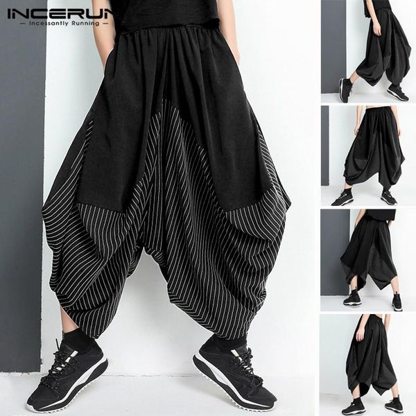 men's pants incerun mens elastic waist patchwork cropped man dark black stripes harem trousers stylish loose baggy bottoms for male
men's pants incerun mens elastic waist patchwork cropped man dark black stripes harem trousers stylish loose baggy bottoms for male