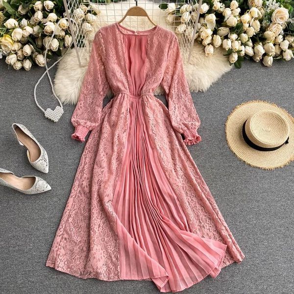 casual dresses spring autumn women long sleeve slim dress pleated chiffon patchwork hook flower hollow lace, Black;gray
casual dresses spring autumn women long sleeve slim dress pleated chiffon patchwork hook flower hollow lace, Black;gray