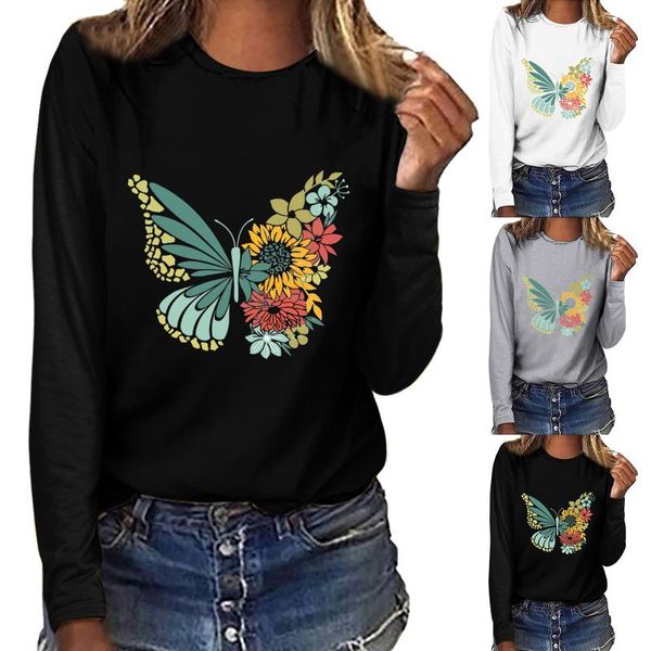 women's blouses & shirts plus size fashion butterfly printed t shirt casual autumn winter ladies loose female women long sleeve blusas, White
women's blouses & shirts plus size fashion butterfly printed t shirt casual autumn winter ladies loose female women long sleeve blusas, White