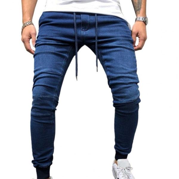 men's jeans skin-friendly breathable drawstring solid color long for daily wear, Blue
men's jeans skin-friendly breathable drawstring solid color long for daily wear, Blue