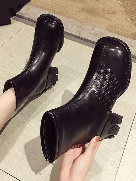 boots women's shoes ankle 2021 winter warm rear zipper fashion thick-heel platform motorcycle, Black
boots women's shoes ankle 2021 winter warm rear zipper fashion thick-heel platform motorcycle, Black