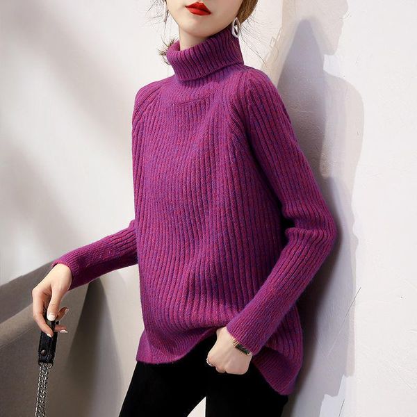 women's sweaters autumn and winter turtleneck sweater casual loose thickened wild warm knit bottoming pullover 2021 women clothing a698, White;black
women's sweaters autumn and winter turtleneck sweater casual loose thickened wild warm knit bottoming pullover 2021 women clothing a698, White;black