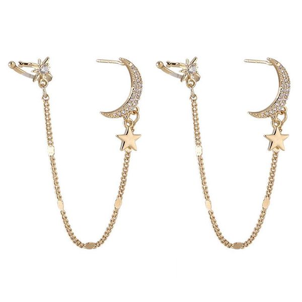 dangle & chandelier star moon earrings clip charming crystal gold for women girl korean fashion chain ear clips exquisite party jewelry, Silver
dangle & chandelier star moon earrings clip charming crystal gold for women girl korean fashion chain ear clips exquisite party jewelry, Silver