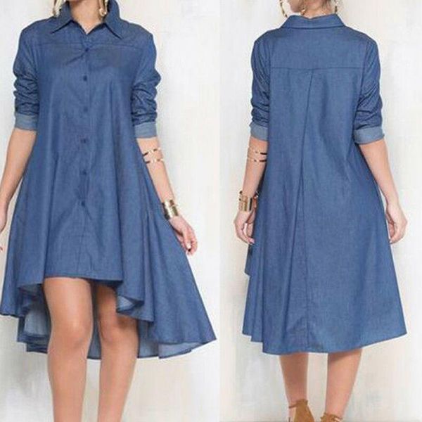 casual dresses 2021 autumn est women irregular blue denim shirt dress loose long sleeve knee length, Black;gray
casual dresses 2021 autumn est women irregular blue denim shirt dress loose long sleeve knee length, Black;gray