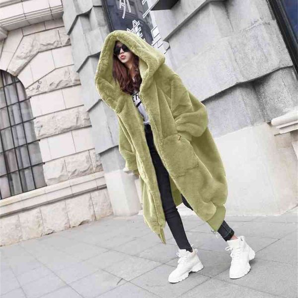 women's wool & blends women loose fake rabbit fur jackets hooded soft long section winter autumn man-made outwears fashion faux to, Black
women's wool & blends women loose fake rabbit fur jackets hooded soft long section winter autumn man-made outwears fashion faux to, Black