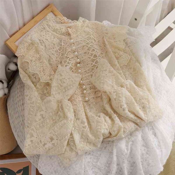 spring omen white lace women blouses vintage girl beading long sleeve blusas basic pullovers bottomings 886
spring omen white lace women blouses vintage girl beading long sleeve blusas basic pullovers bottomings 886