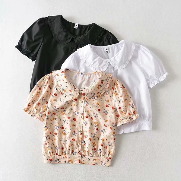 lucyever summer floral short sleeve shirts women casual ruffled turndown collar blouse woman vintage short female 210521, White
lucyever summer floral short sleeve shirts women casual ruffled turndown collar blouse woman vintage short female 210521, White
