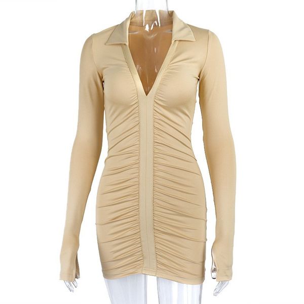 casual dresses high qaulity woman pure color v-neck pleated long-sleeved casual dress for fall, Black;gray
casual dresses high qaulity woman pure color v-neck pleated long-sleeved casual dress for fall, Black;gray