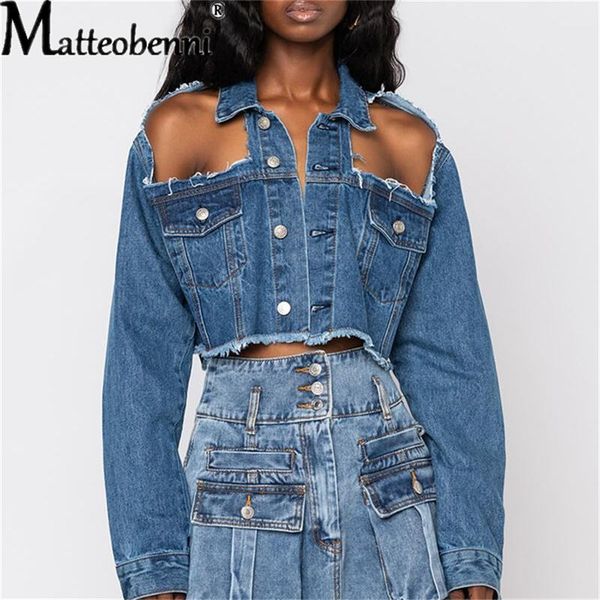 women's jackets 2021 ripped hollow out ladies short denim jacket plus size 3xl women off-strapless hole jean fashion streetwear coat, Black;brown
women's jackets 2021 ripped hollow out ladies short denim jacket plus size 3xl women off-strapless hole jean fashion streetwear coat, Black;brown