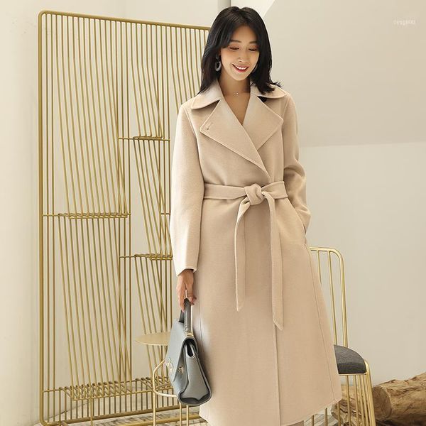 double-sided cashmere coat female autumn and winter 2021 long high-end woolen wool lapel sleeve lace1, Black
double-sided cashmere coat female autumn and winter 2021 long high-end woolen wool lapel sleeve lace1, Black