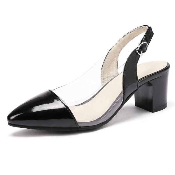 dress shoes summer transparent high heels women sandals block heel ladies sandles slingback office famale footwear size 44 45, Black
dress shoes summer transparent high heels women sandals block heel ladies sandles slingback office famale footwear size 44 45, Black