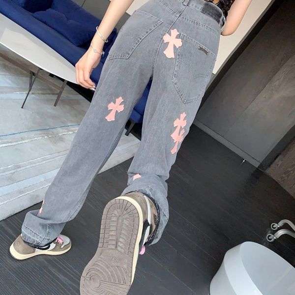 ch brand crosin chromes hearts trend ch crosin 21ss quality latest pink decal denim thin straight pants loose versatile fa, Blue
ch brand crosin chromes hearts trend ch crosin 21ss quality latest pink decal denim thin straight pants loose versatile fa, Blue
