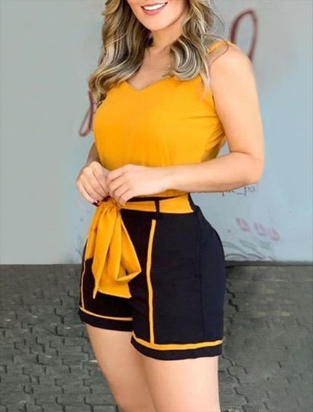 colorblock knotted spaghetti strap women jumpsuit summer beach overalls combinaison short femme, Black;white
colorblock knotted spaghetti strap women jumpsuit summer beach overalls combinaison short femme, Black;white