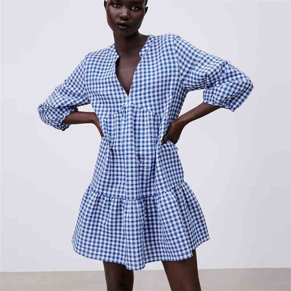 za spring summer plaid printed dress women arrival v-neck puff sleeve ruffles woman elegant long es 210422, Black;gray
za spring summer plaid printed dress women arrival v-neck puff sleeve ruffles woman elegant long es 210422, Black;gray