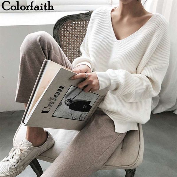 colorfaith winter spring women's knitwear v-neck minimalist korean irregular hem knitted casual sweaters sw8112 210929, White;black
colorfaith winter spring women's knitwear v-neck minimalist korean irregular hem knitted casual sweaters sw8112 210929, White;black