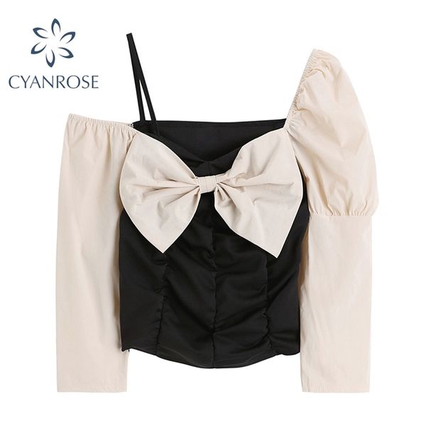 one-shoulder strap crop blouses women bownot spliced design elegant long sleeve rok shirts female party slim chic 210430, White
one-shoulder strap crop blouses women bownot spliced design elegant long sleeve rok shirts female party slim chic 210430, White