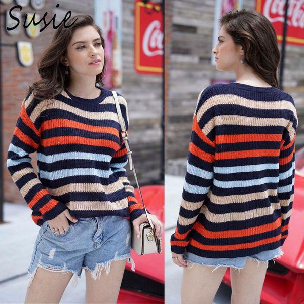 women's sweaters 2021 autumn women ladies loose pullover sweater fit knitwear jumper long sleeve rainbow stripes knitting clothes sprin, White;black
women's sweaters 2021 autumn women ladies loose pullover sweater fit knitwear jumper long sleeve rainbow stripes knitting clothes sprin, White;black