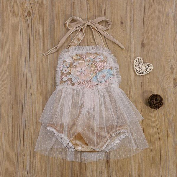 rompers infant summer halterneck bodysuit baby girl sleeveless tie-up flower pattern mesh lace trim with beads for 0-2 years, Blue
rompers infant summer halterneck bodysuit baby girl sleeveless tie-up flower pattern mesh lace trim with beads for 0-2 years, Blue