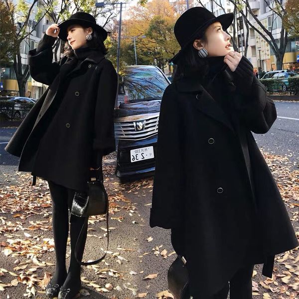 women's wool & blends autumn and winter korean wool jacket casual all-match coat of medium female length thin long sleeve a5zq, Black
women's wool & blends autumn and winter korean wool jacket casual all-match coat of medium female length thin long sleeve a5zq, Black