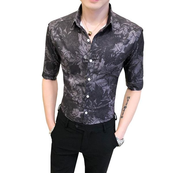 men's 2021 hawaii shirts men summer designer print casual british style slim fit half sleeve blouses dress korean streetwear, White;black
men's 2021 hawaii shirts men summer designer print casual british style slim fit half sleeve blouses dress korean streetwear, White;black