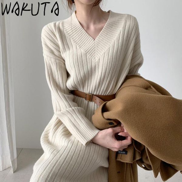 casual dresses wakuta long knitting solid dress for women 2021 korean style temperament elegant v neck loose sweater office lady 9g176, Black;gray
casual dresses wakuta long knitting solid dress for women 2021 korean style temperament elegant v neck loose sweater office lady 9g176, Black;gray