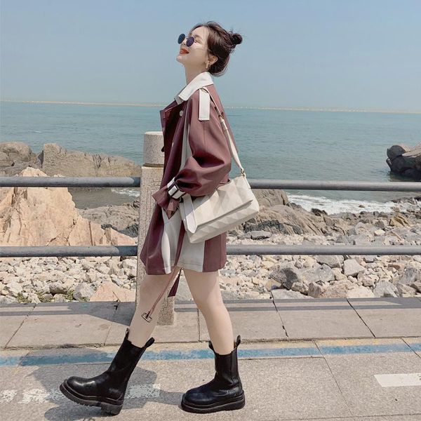 women's trench coats autumn data is good with stitching youthful short coat 156f, Tan;black
women's trench coats autumn data is good with stitching youthful short coat 156f, Tan;black