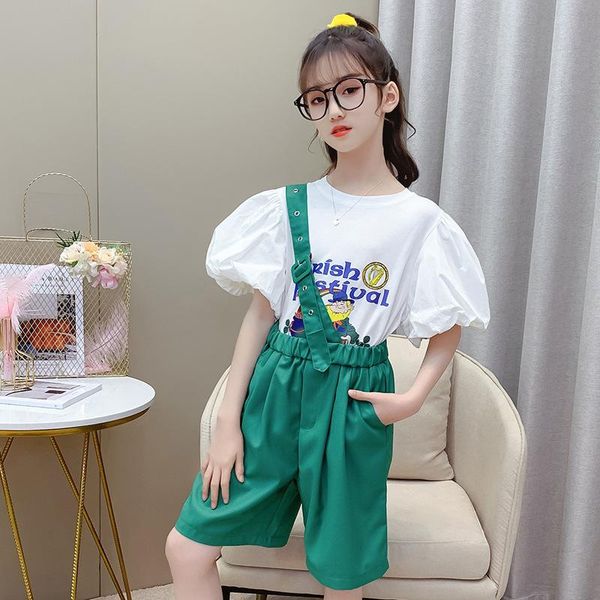 korean toddler short sets girls single belt strap shorts and cartoon white tshirts puff sleeve suits teenage clothing set
korean toddler short sets girls single belt strap shorts and cartoon white tshirts puff sleeve suits teenage clothing set