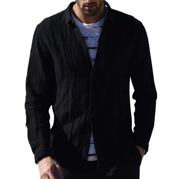 button color pattern mens long-sleeved shirt comfortable fit fashion retro style travel office entertainment, White;black
button color pattern mens long-sleeved shirt comfortable fit fashion retro style travel office entertainment, White;black