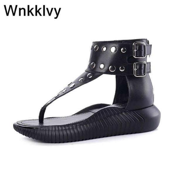 flat heel shoes for women clip on flipflops metal rivets studded buckled strap punk style real leather summer gladiator sandals, Black
flat heel shoes for women clip on flipflops metal rivets studded buckled strap punk style real leather summer gladiator sandals, Black