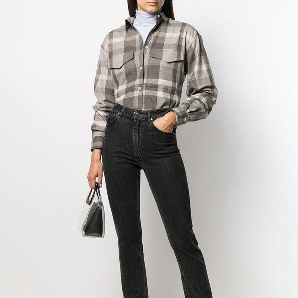 women's polos tot**e 21 spring and summer classic retro wild loose plaid long-sleeved shirt 2106, White
women's polos tot**e 21 spring and summer classic retro wild loose plaid long-sleeved shirt 2106, White